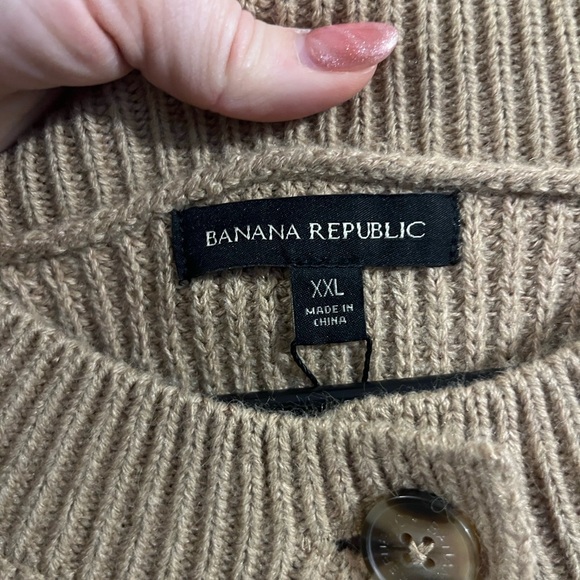 Banana Republic Women's Tan Knit Button Front Cardigan XXL NEW - Picture 6 of 11